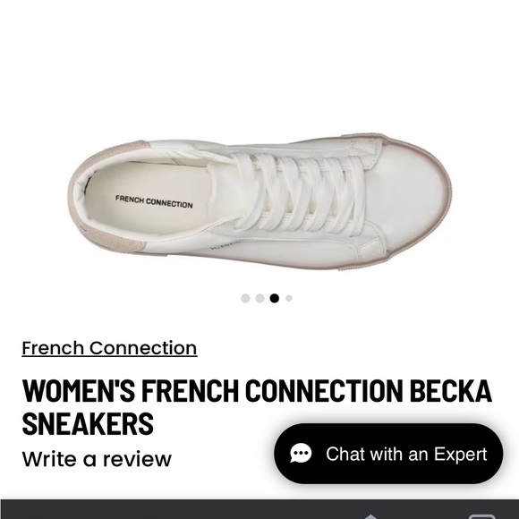 WOMEN'S FRENCH CONNECTION BECKA SNEAKERS. white leather w oatmeal cream size 6 - Picture 7 of 11